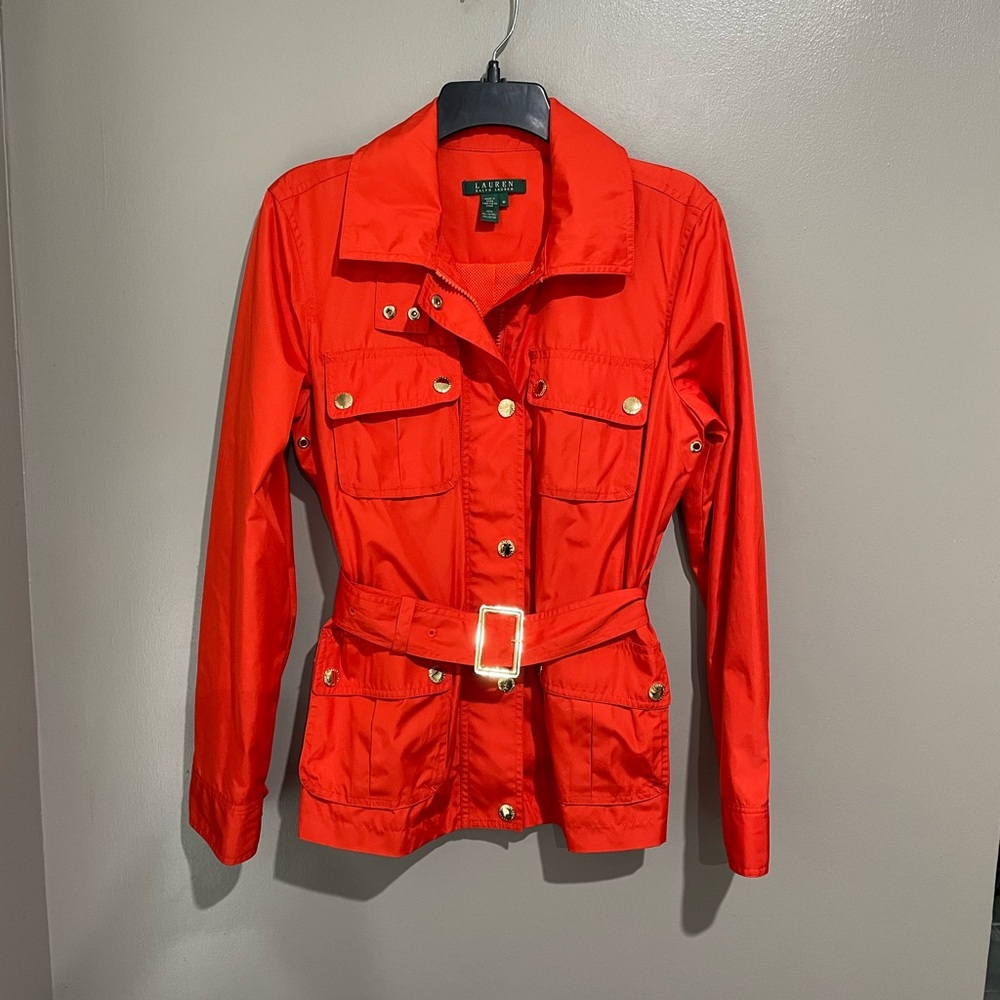 Ralph Lauren Orange Polyester Rain Jacket